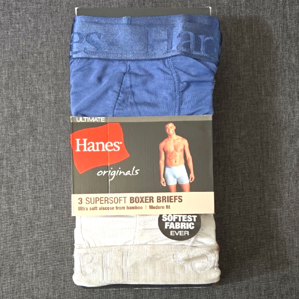 New Hanes Supersoft Boxer Briefs- 3 Pack
